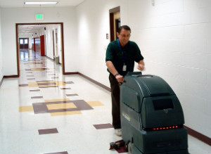 Floor Cleaning with Machine